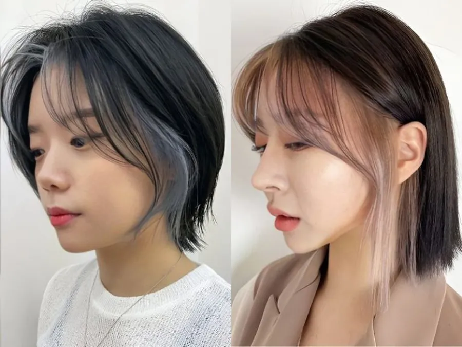 Tóc mái bay kết hợp highlight nổi bật