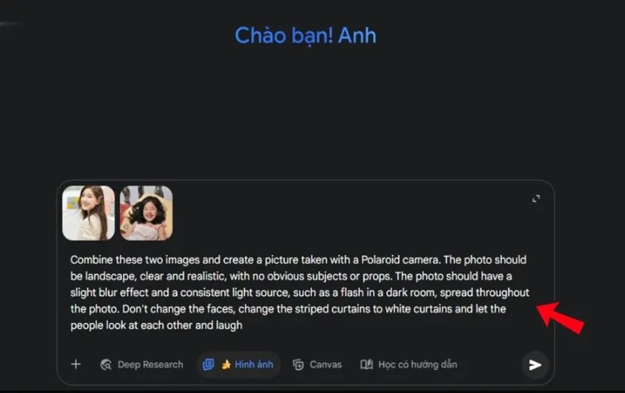 Bước 3: Nhập Prompt (lệnh tạo ảnh)