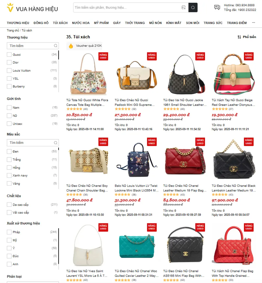 Top 7 địa chỉ bán túi xách hàng hiệu cũ ở Hà Nội uy tín 