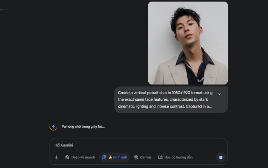 Bước 3: Nhập Prompt để tạo ảnh chân dung nền đỏ bằng AI