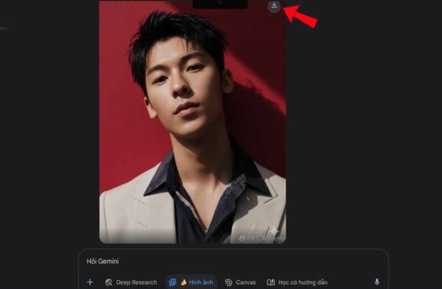 Bước 3: Nhập Prompt để tạo ảnh chân dung nền đỏ bằng AI