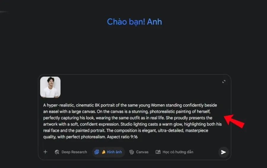 Bước 3: Nhập Prompt để yêu cầu tạo ảnh