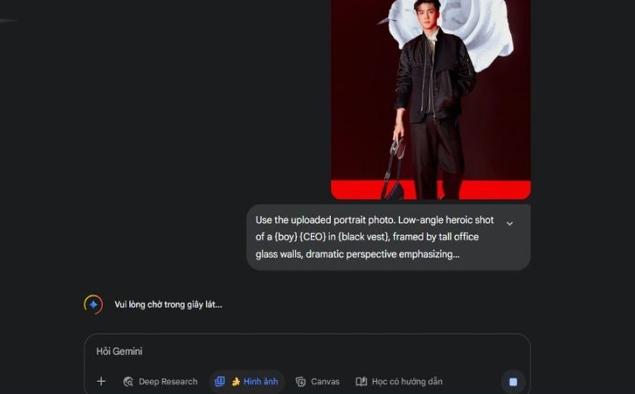 Sau khi nhập prompt, bạn nhấn “Gửi” để Gemini AI bắt đầu xử lý
