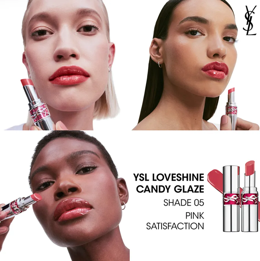 YSL Candy Glaze Lipstick 05 Pink Satisfaction