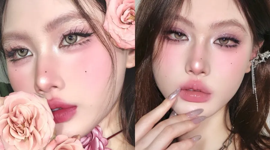 Makeup tone hồng tím