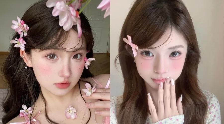 Makeup tone hồng baby