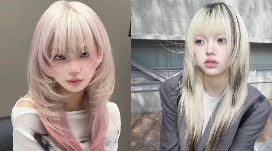 Tóc khói highlight bạch kim