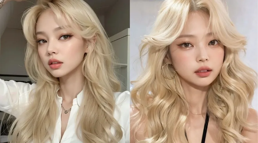 Màu tóc nhuộm vàng bạch kim lai tây