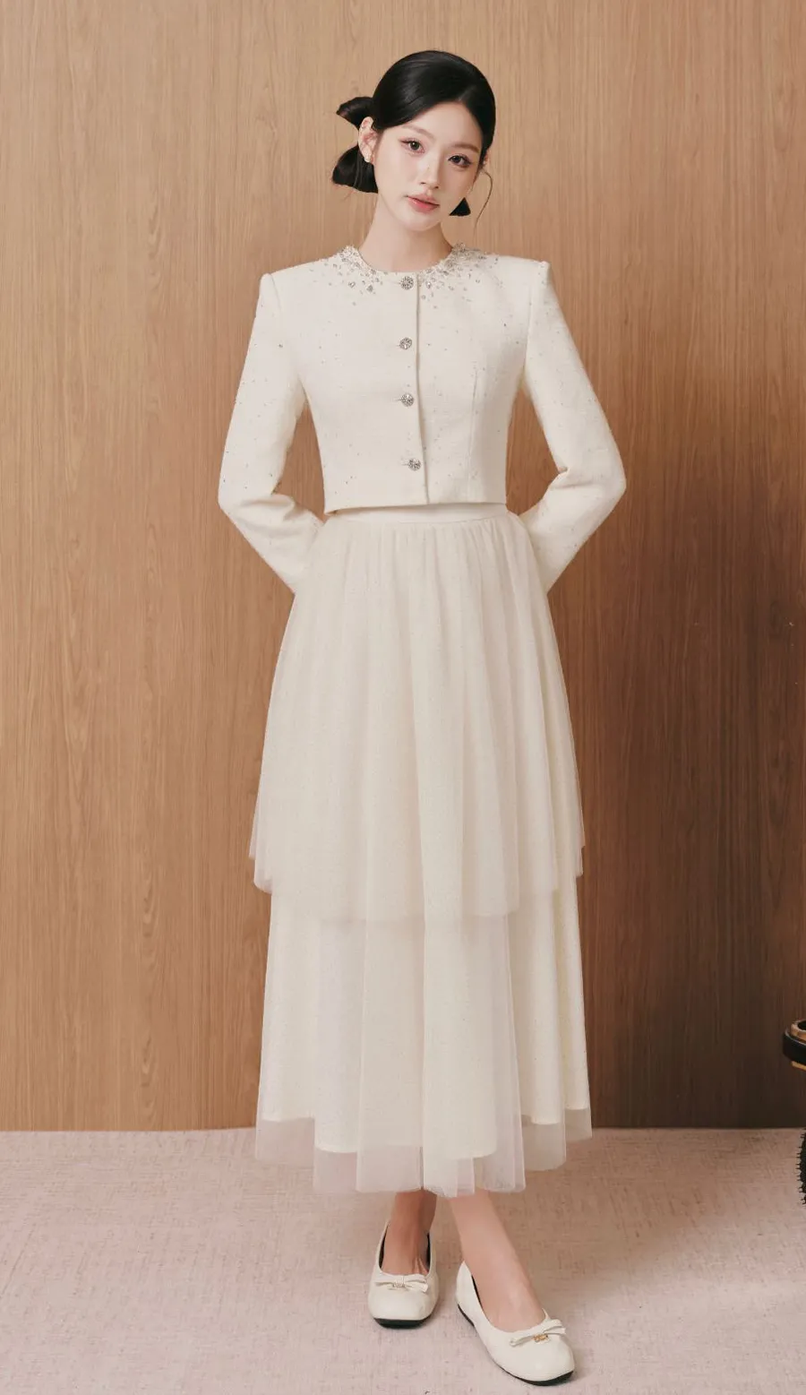 Phối cùng chân váy dài