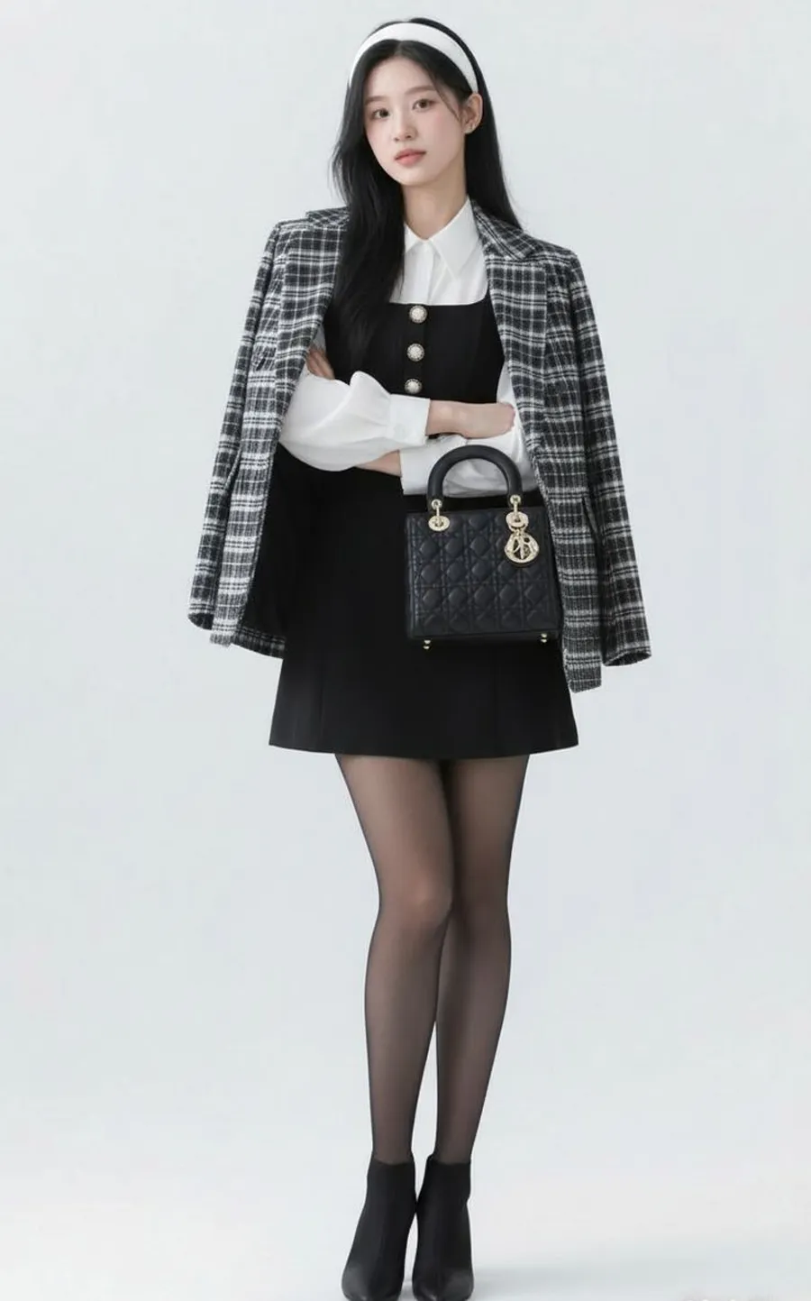 Mix áo dạ tweed với váy nào đẹp