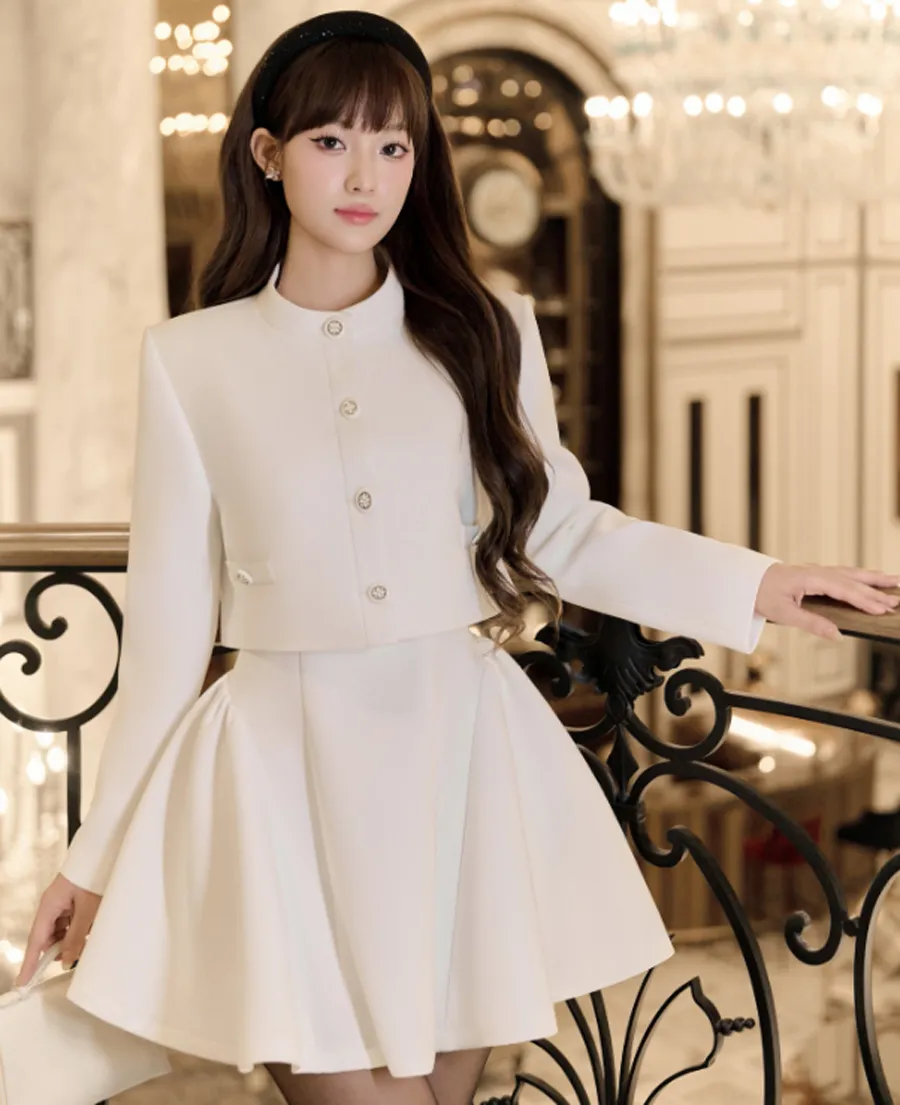 Gợi ý phối áo dạ tweed với các kiểu chân váy