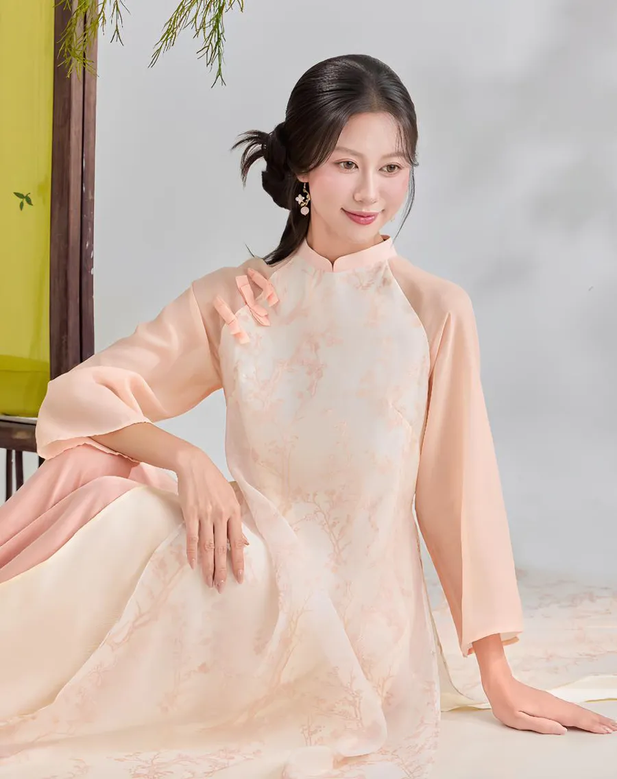 Áo dài màu đào