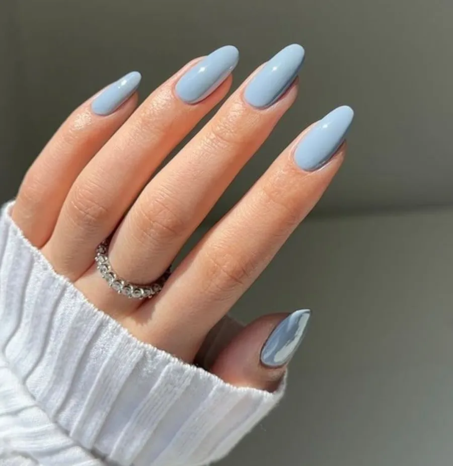 Nail Màu Xanh Dương Nhạt