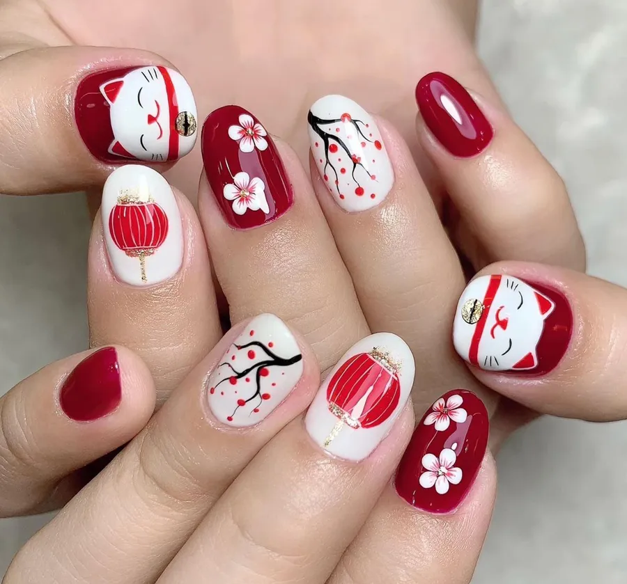 Nail mèo thần tài