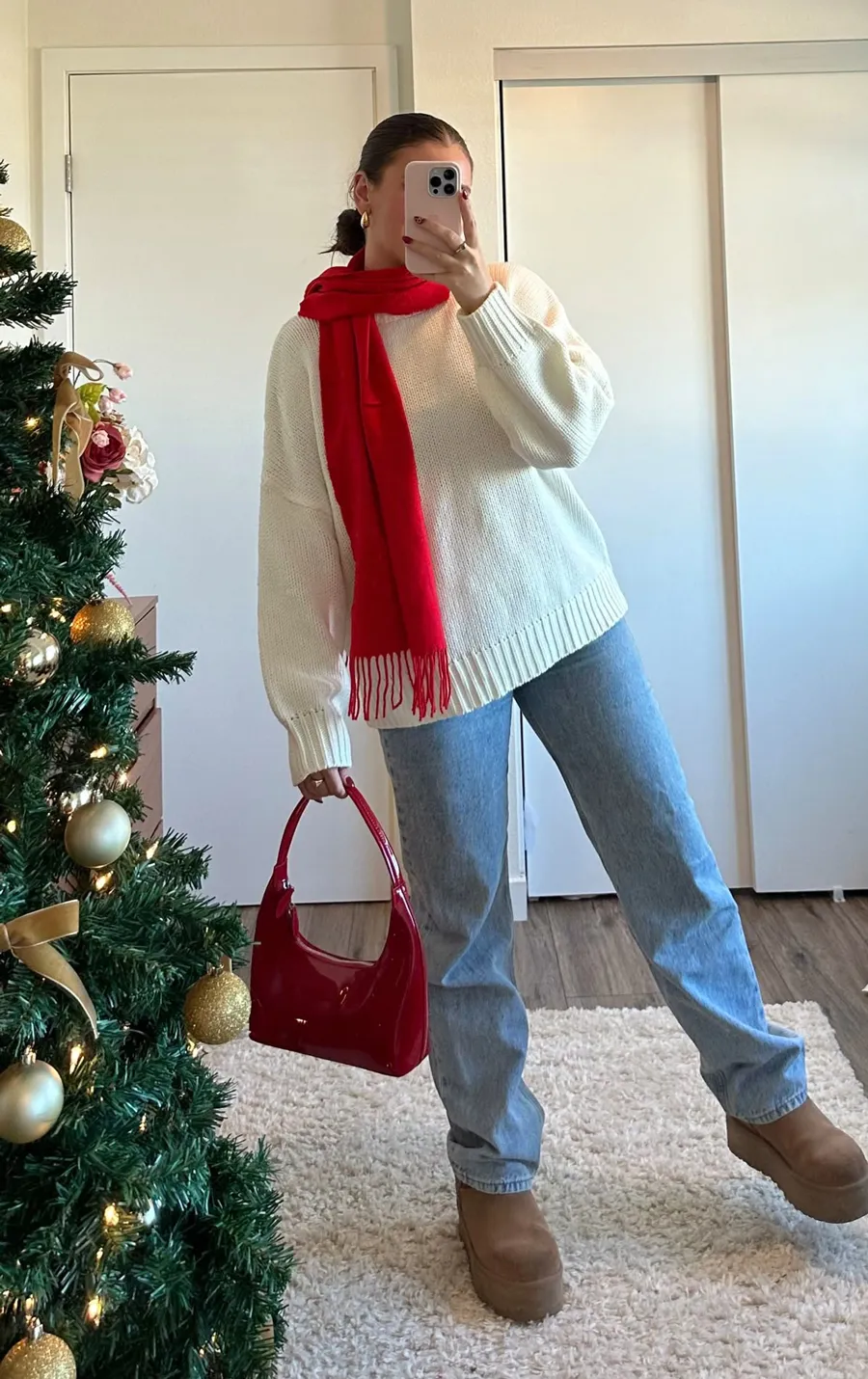 Skinny jean phối cùng áo len