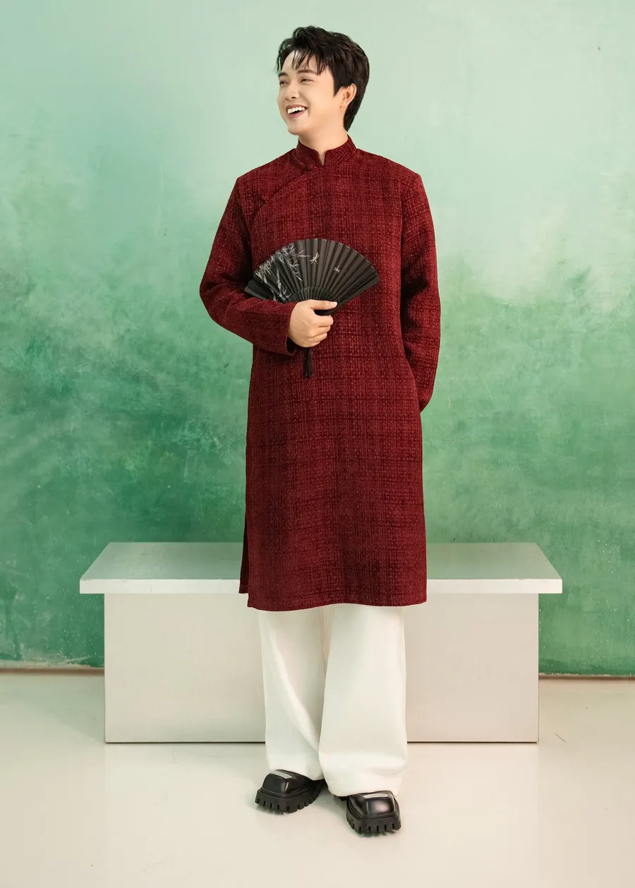 Áo dài thu đông vải tweed