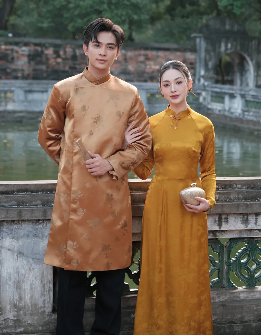 10+ Mẫu Áo Dài Tết 2026 Cho Nam Đẹp, Dễ Mặc, Dễ Phối - 20