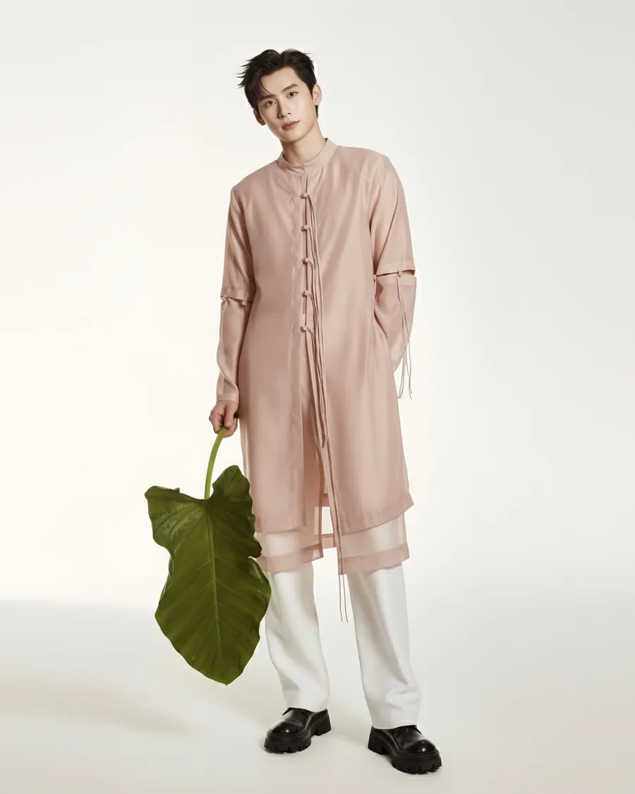 Áo dài linen tay ngắn hoặc tay dài cổ tàu