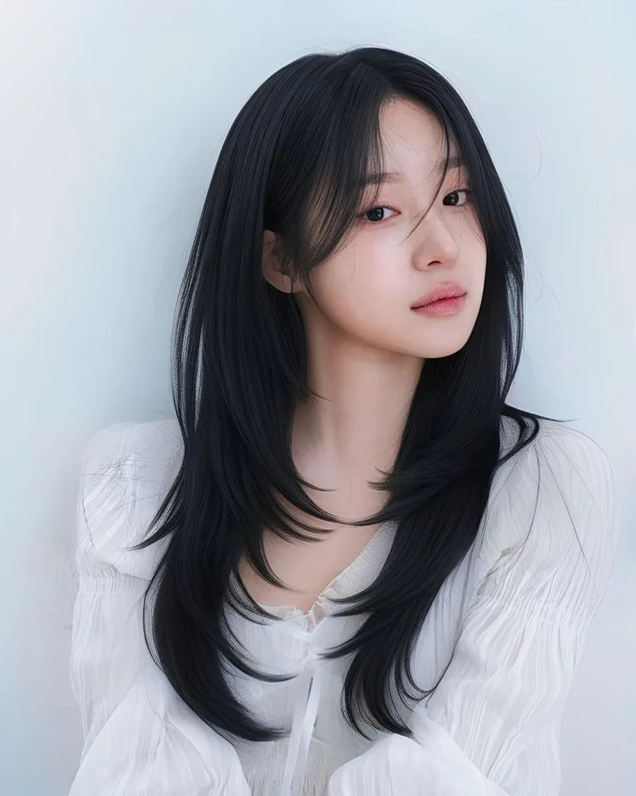 Kiểu tóc layer duỗi thẳng uốn phồng