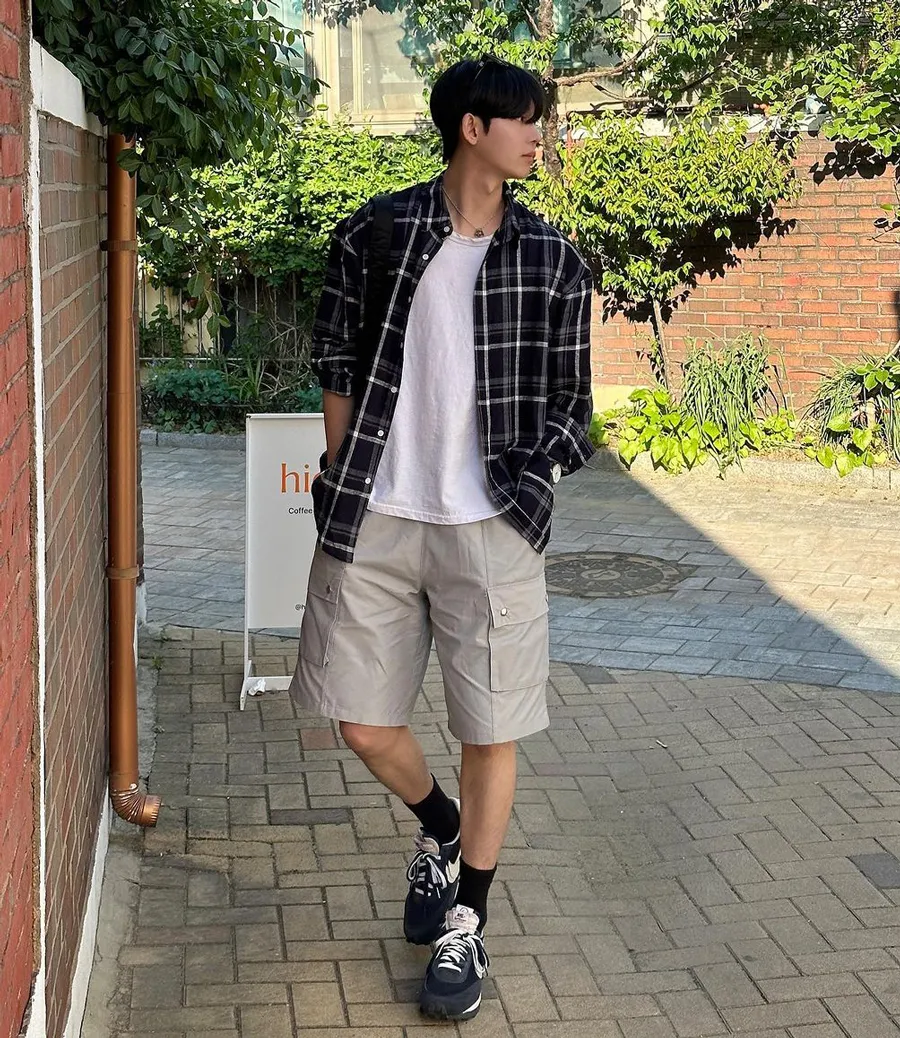 Áo sơ mi  + Áo thun basic + Quần short