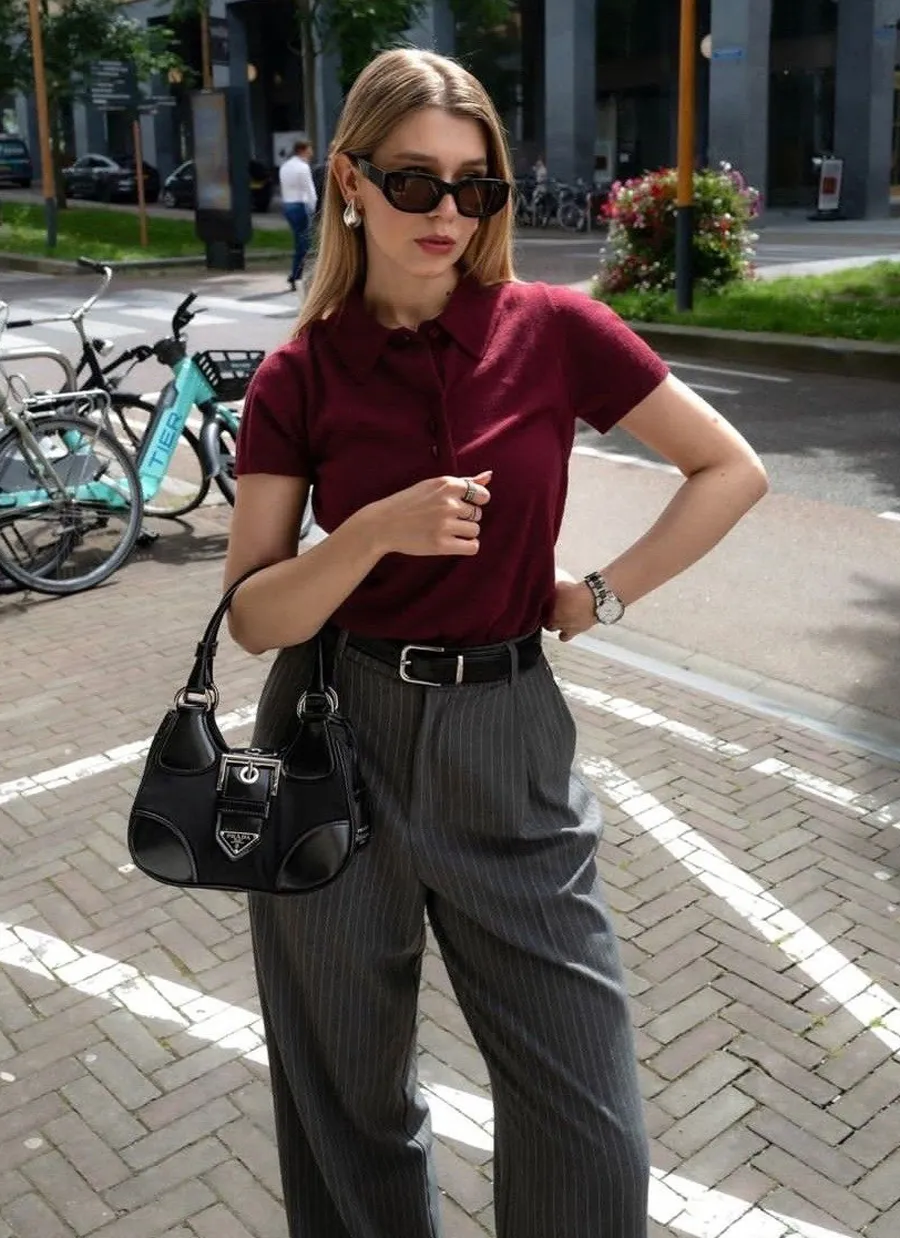 Phối xám lông chuột cùng màu đỏ đô