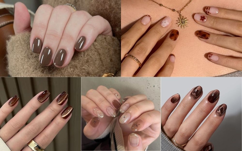 50+ Mẫu Nail Màu Nâu Sang Trọng, Cực Tây Năm 2026 - 7