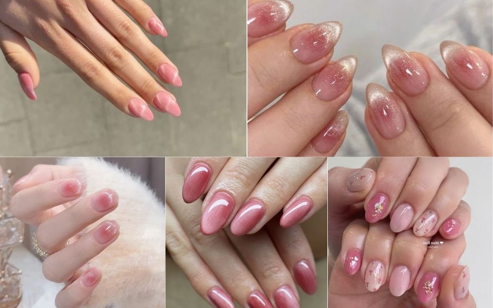 Gợi Ý 100+ Mẫu Nail Thạch Hồng Mắt Mèo Siêu Xinh, Bling Bling - 10