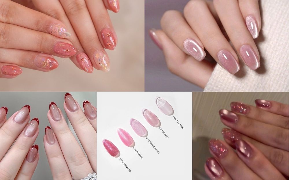 Gợi Ý 100+ Mẫu Nail Thạch Hồng Mắt Mèo Siêu Xinh, Bling Bling - 14