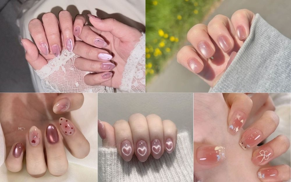 Gợi Ý 100+ Mẫu Nail Thạch Hồng Mắt Mèo Siêu Xinh, Bling Bling - 4