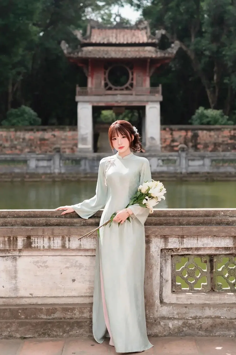 Caption hay đi chùa cầu bình an