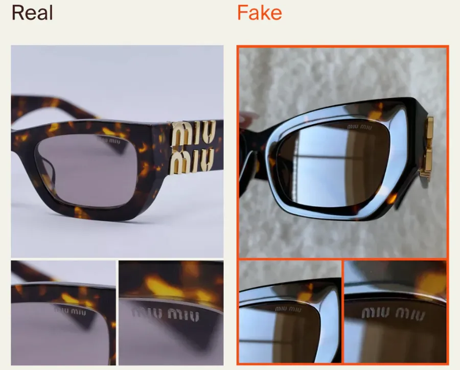 Cách nhận biết kính râm Miu Miu thật và giả