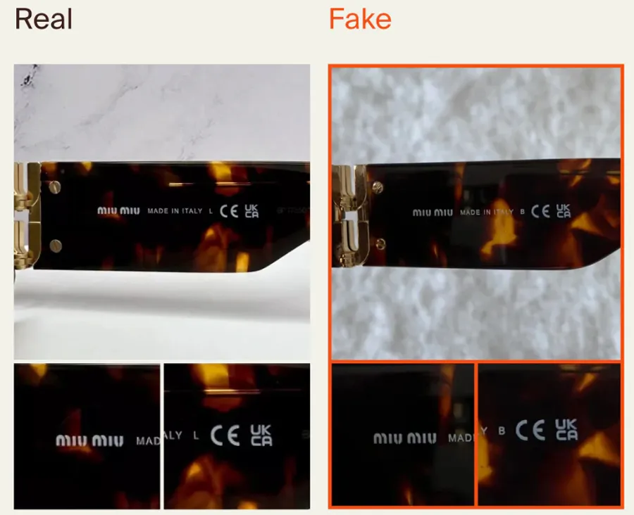 Cách nhận biết kính râm Miu Miu thật và giả