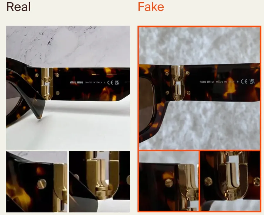 Cách nhận biết kính râm Miu Miu thật và giả
