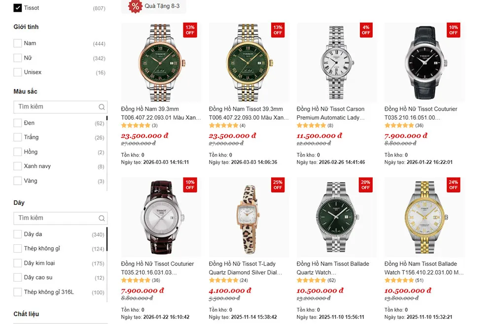 Top 7 địa chỉ mua đồng hồ Tissot chính hãng ở Hà Nội - 5