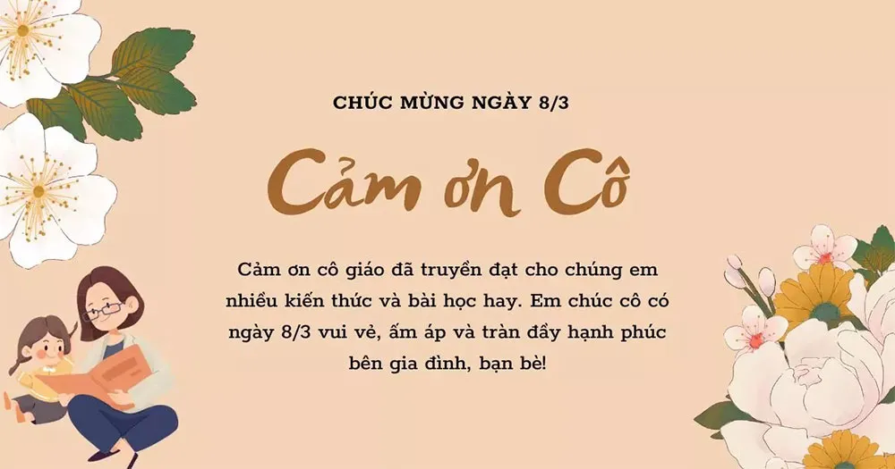 Top 100+ lời chúc cô giáo ngày 8/3 hay, ngắn gọn và ấn tượng - 2
