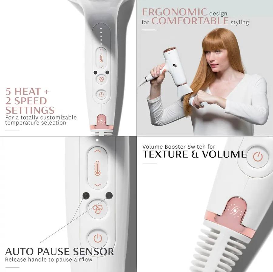 Cura Luxe Professional Ionic Hair Dryer with Auto Pause Senso