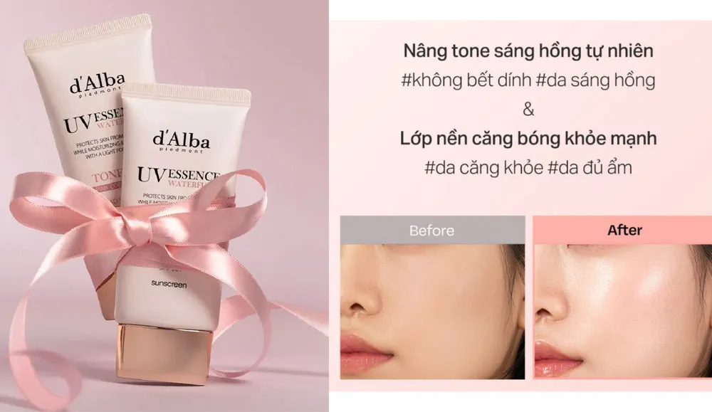 Review kem chống nắng d’Alba hồng nâng tone, siêu hot - 6