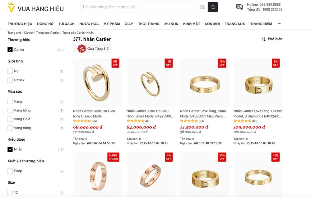 Top 5 địa chỉ mua nhẫn Cartier tại Hà Nội chính hãng, uy tín - 5