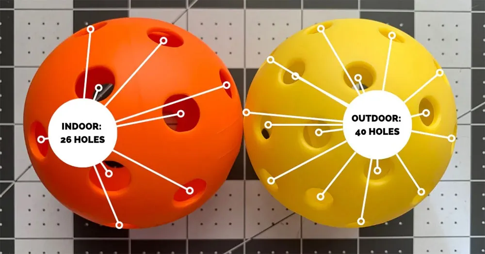 Bóng Pickleball có bao nhiêu lỗ? Phân biệt bóng 26 lỗ và 40 lỗ chi tiết - 2