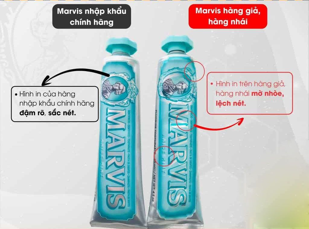 5 Cách phân biệt kem đánh răng Marvis thật giả đơn giản, chính xác  - 1