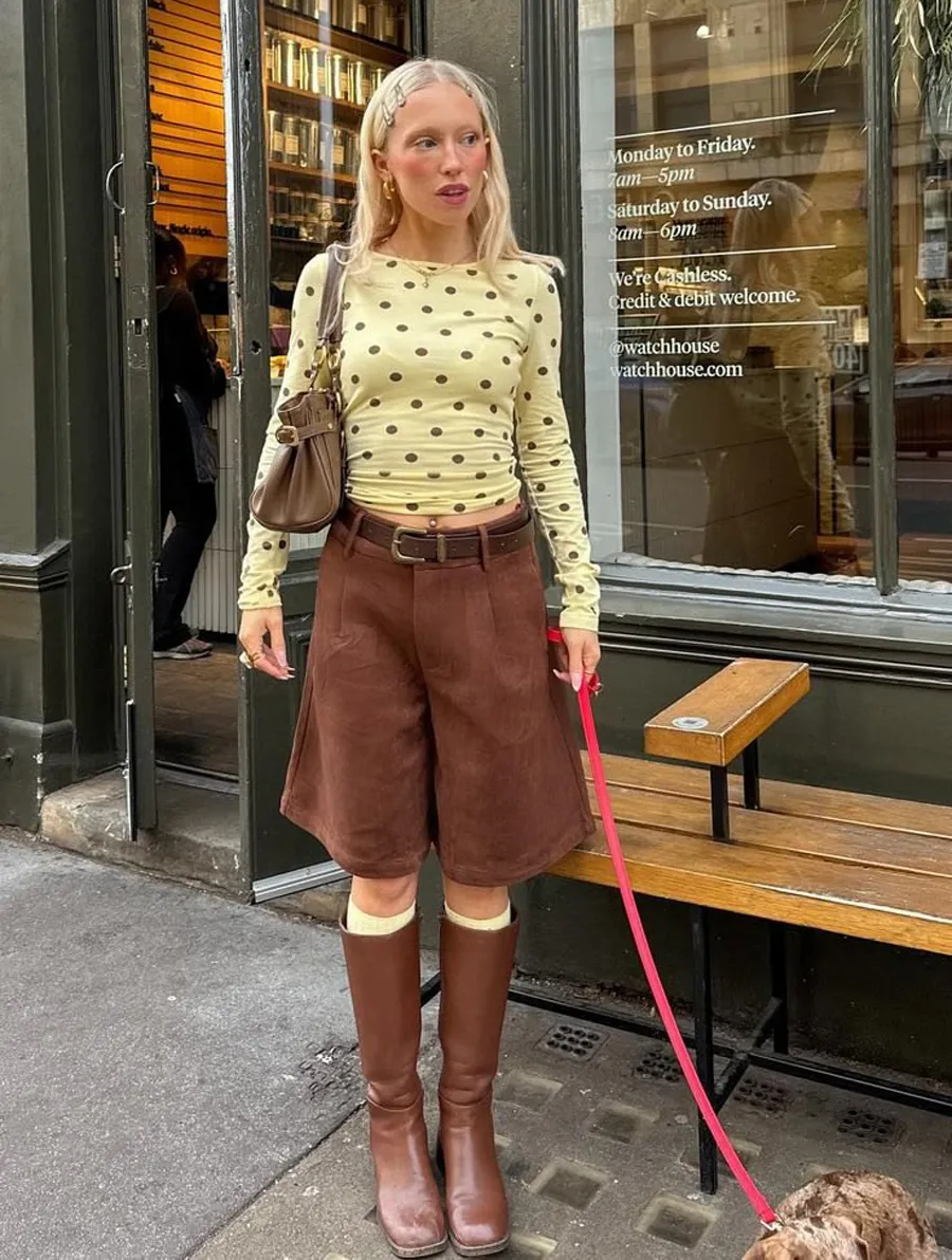 Quần lửng mix áo thun dài tay