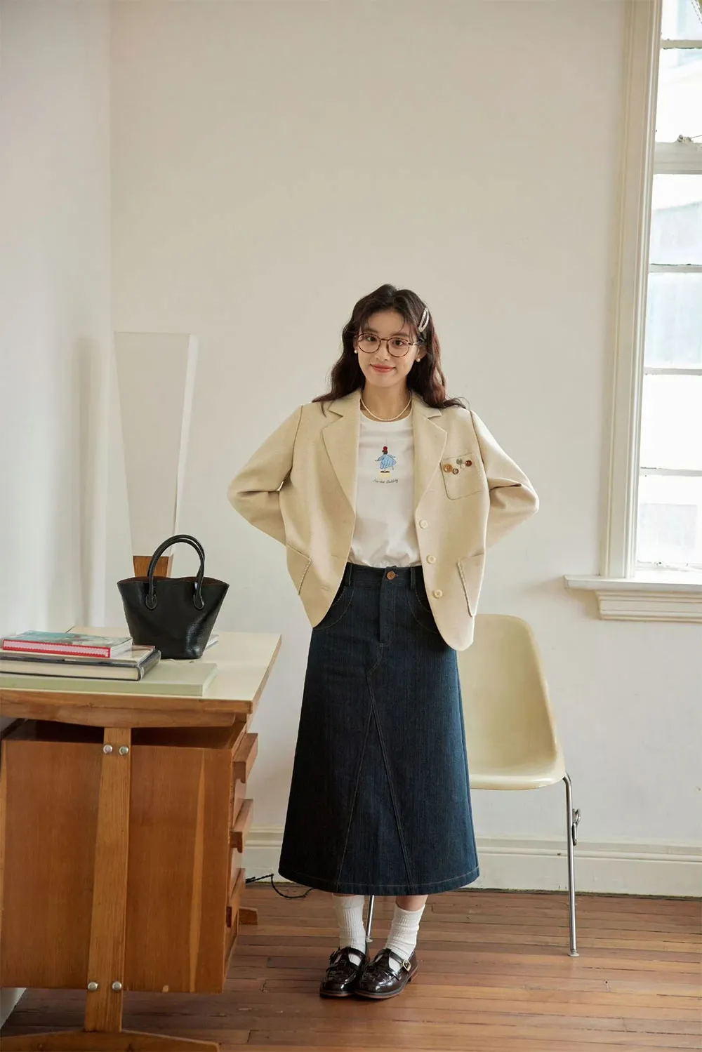 Chân Váy Jean Dài Phối Với Áo Gì Đẹp? 15+ Cách Mix Đồ Tôn Dáng - 11