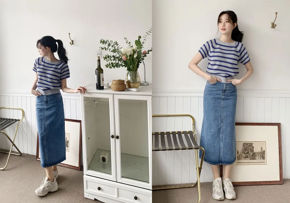 Chân Váy Jean Dài Phối Với Áo Gì Đẹp? 15+ Cách Mix Đồ Tôn Dáng - 2