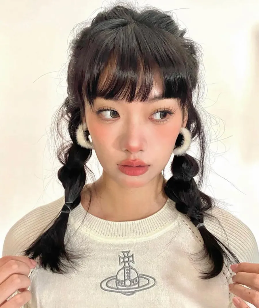 Tóc tết mullet side 