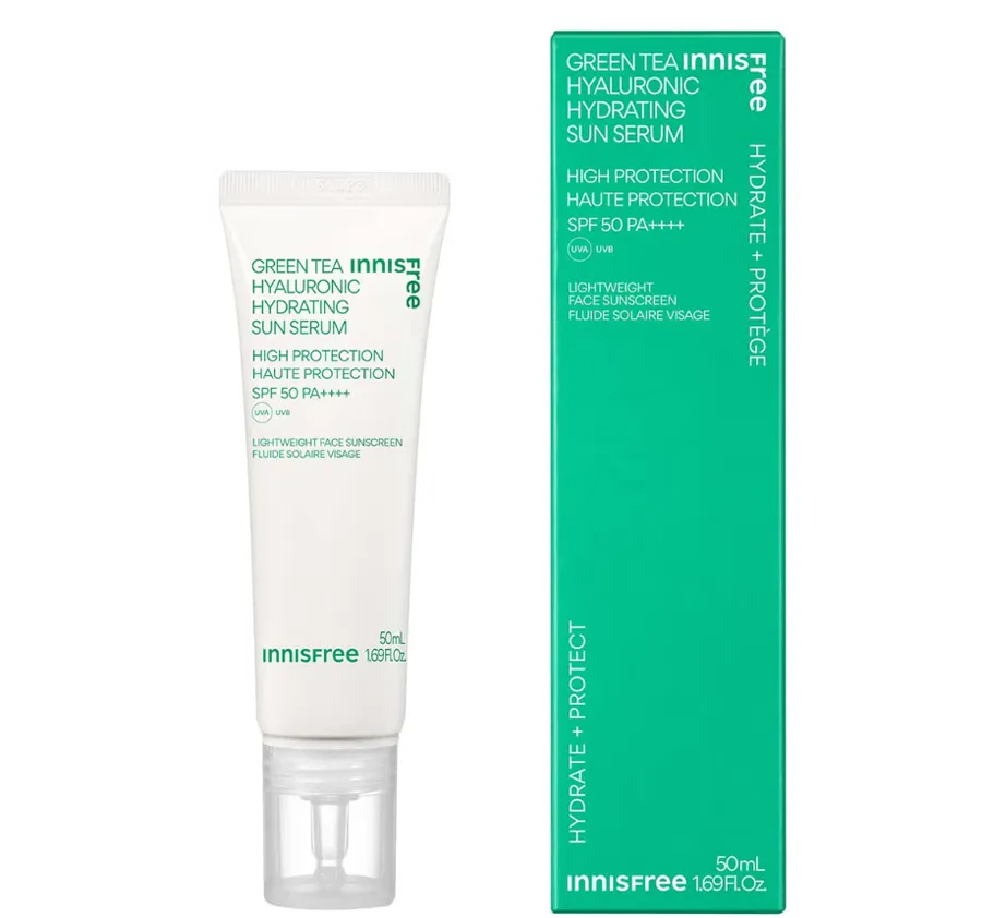 Innisfree Green Tea Hyaluronic Moist Sun Serum SPF50+