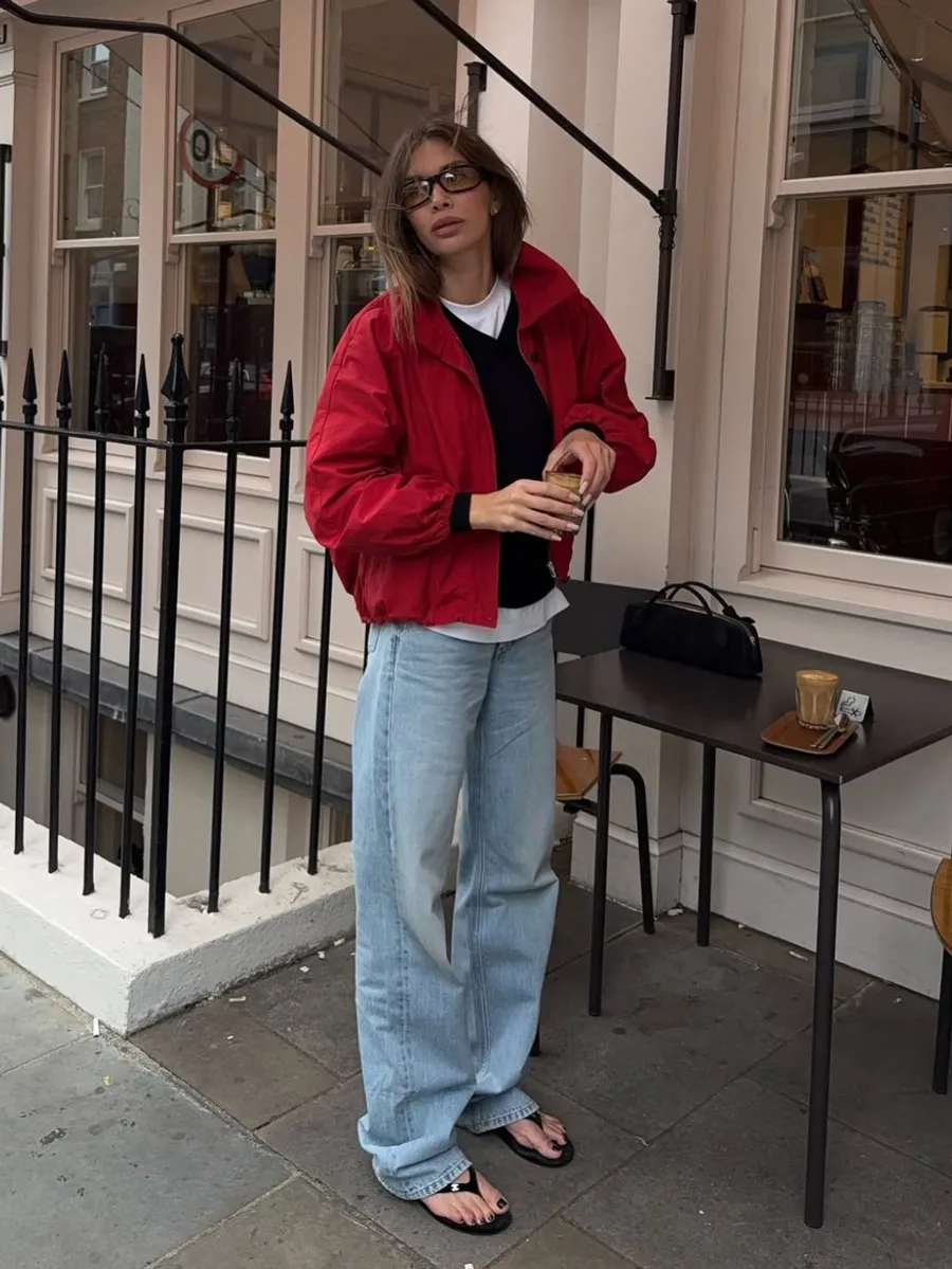 Áo khoác gió mix skinny jeans