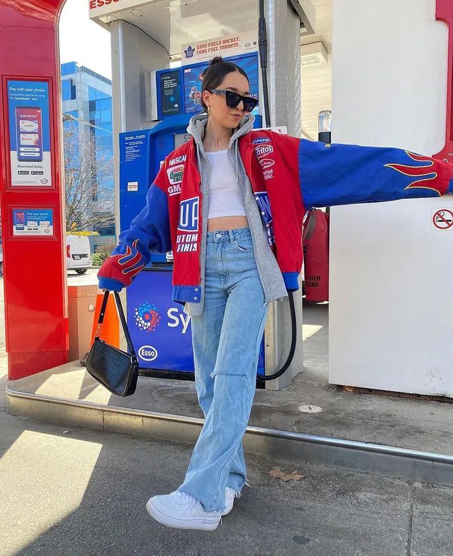Áo khoác gió mix skinny jeans