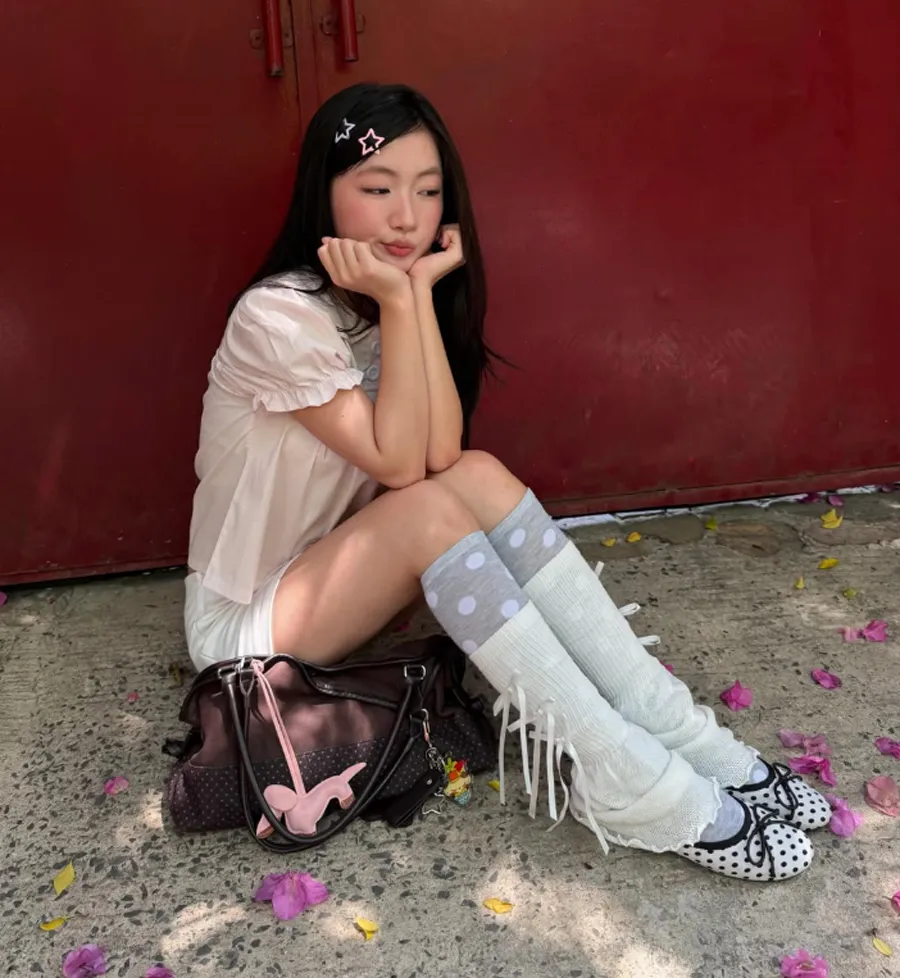 Layering Tất Cao Cổ Hai Lớp  