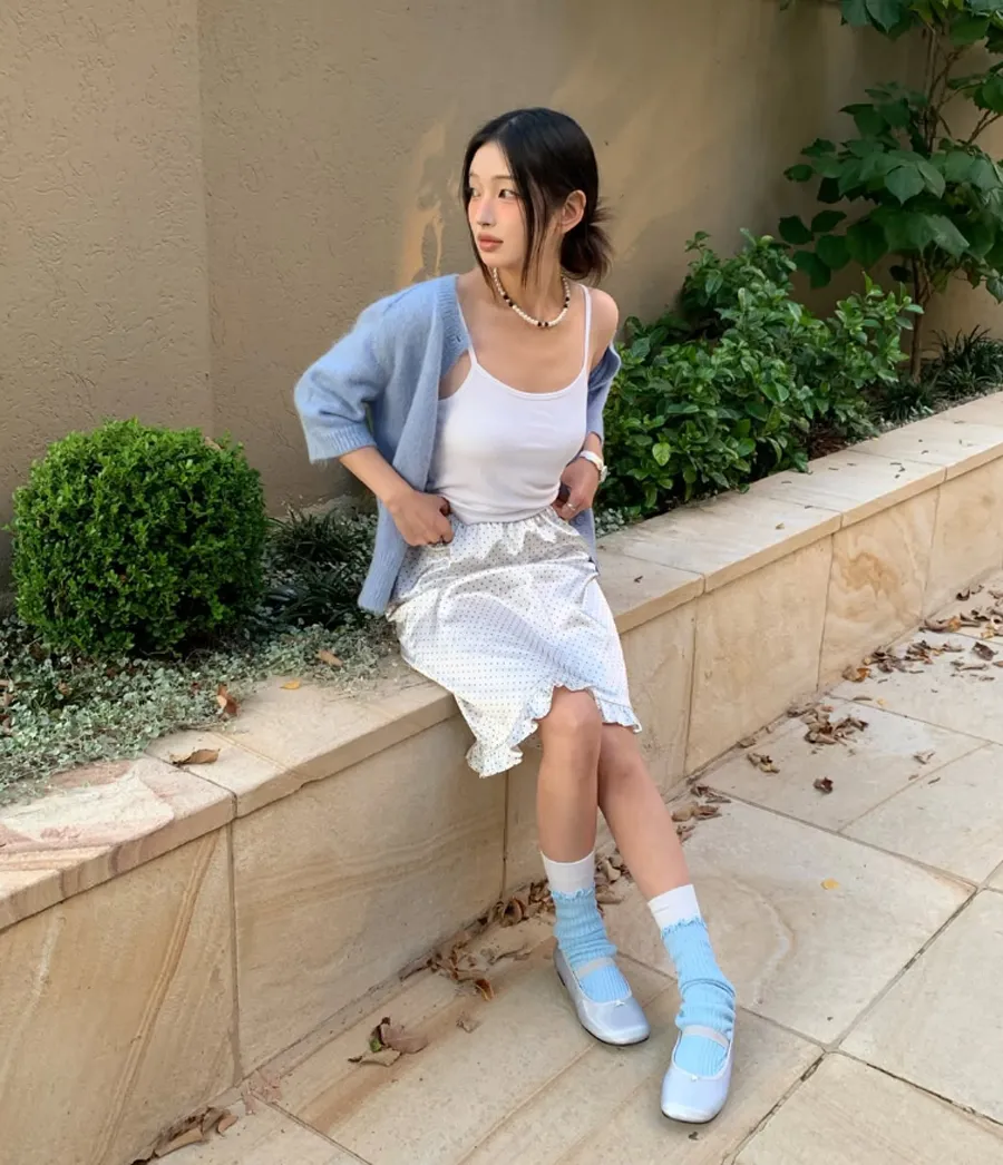 Layering Tất Cao Cổ Hai Lớp  