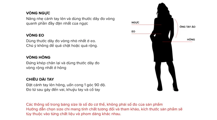 Cách lấy số đo cơ thể để chọn size áo GAP nữ